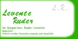 levente ruder business card